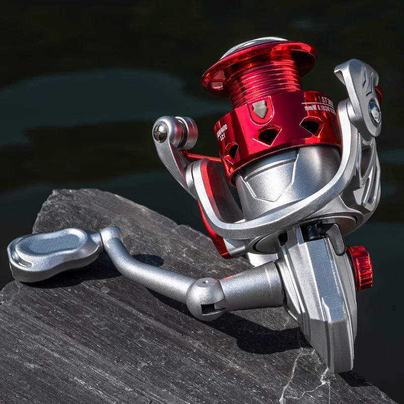 LINNHUE wholesale lightweight ST fishing wheel plastic cheap price spinning reel 5.2:1 gear ratio 8kg max drag foldable handle