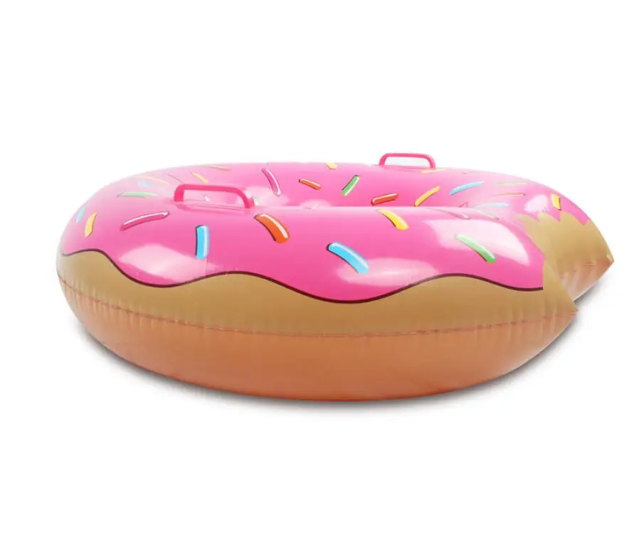 
Wholesale Inflatable eco-friendly pvc donut swim ring with heavy duty handle 