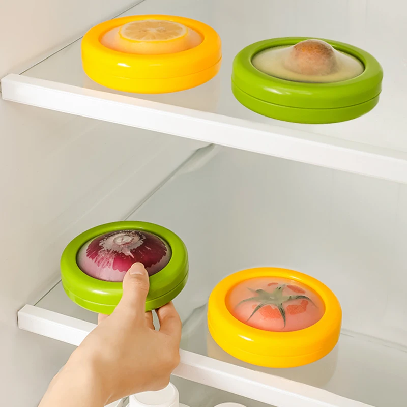 New Fresh Stretch Pod for Avocado Onion Lemon Tomato Saver and Storage Keeper Reusable Avocado Stretch Storage Containers Food