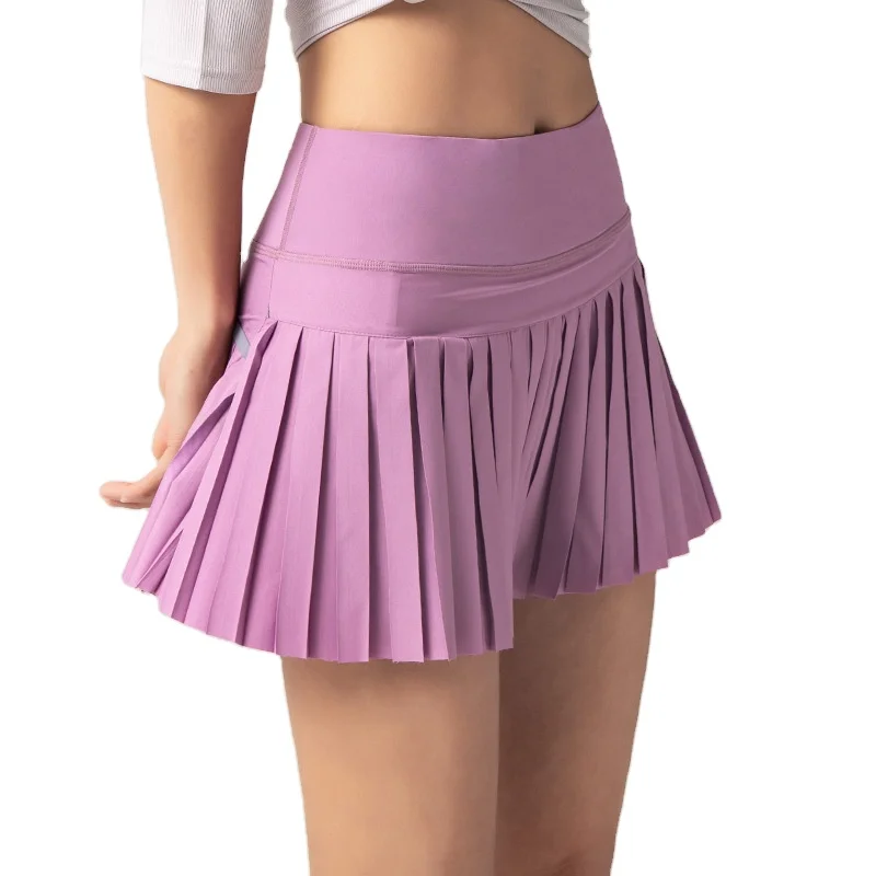 Summer Sports Fitness Shorts Gym Pleated Skirt Golf Tennis Skirt With Pockets