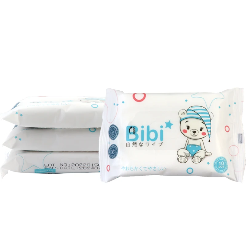 Customized natural care water based cotton dental baby diaper wipes, hypoallergenic and unscented