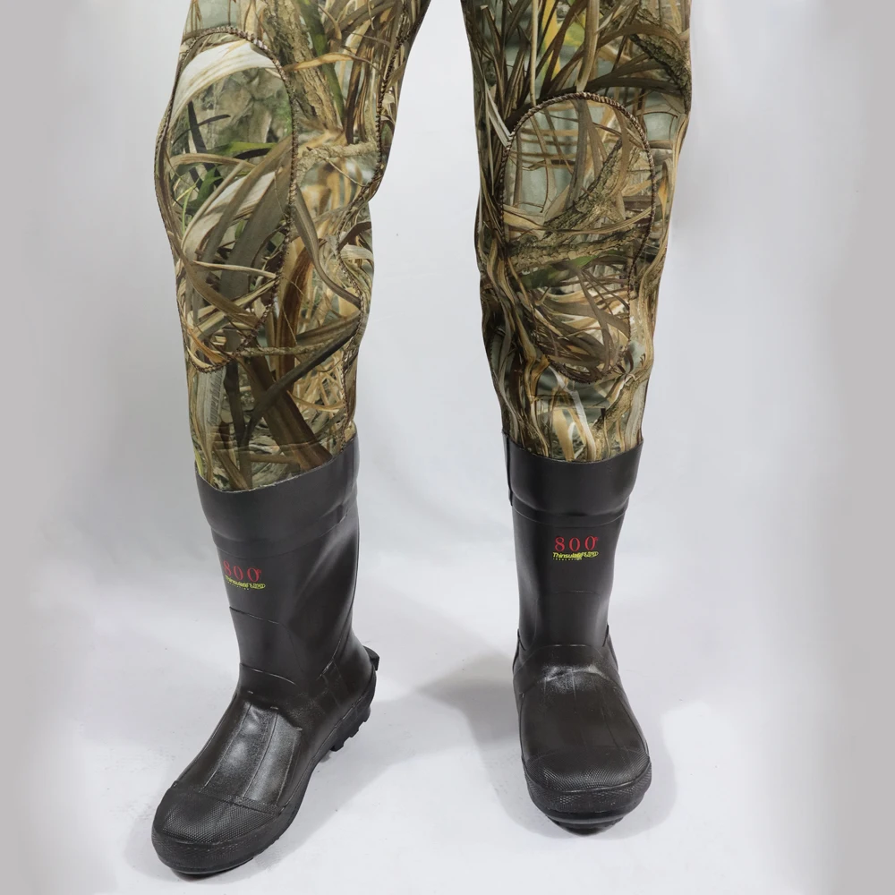 custom 4.5mm CAMO waterproof durable unisex hunting suit  insulate boots shell holders neoprene fishing wader