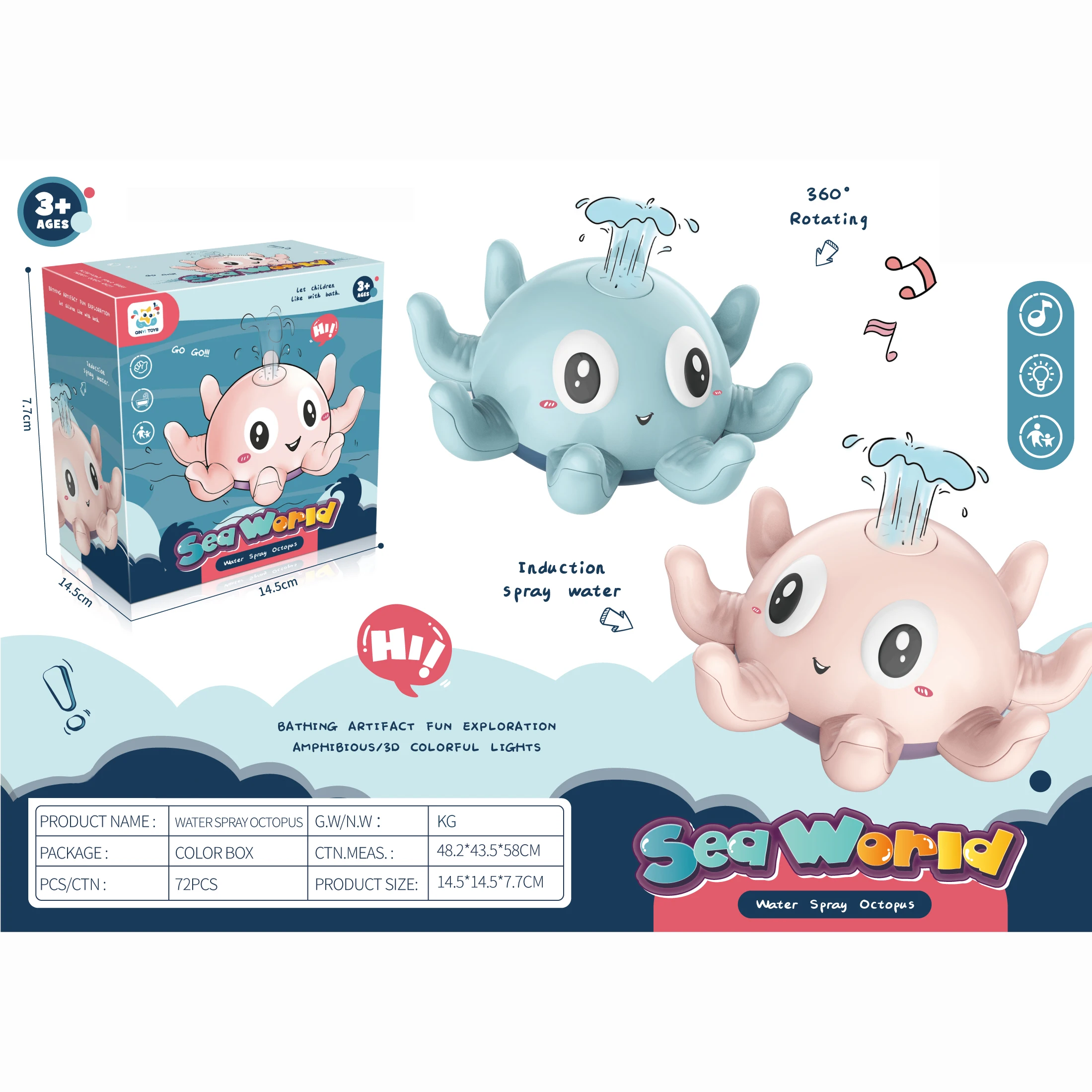 Baby Bath Toy Set - Floating Duck & Whale Toys, Bathtub & Shower Fun, Kids Water Play, Animal Bath Toys for Babies and Toddler