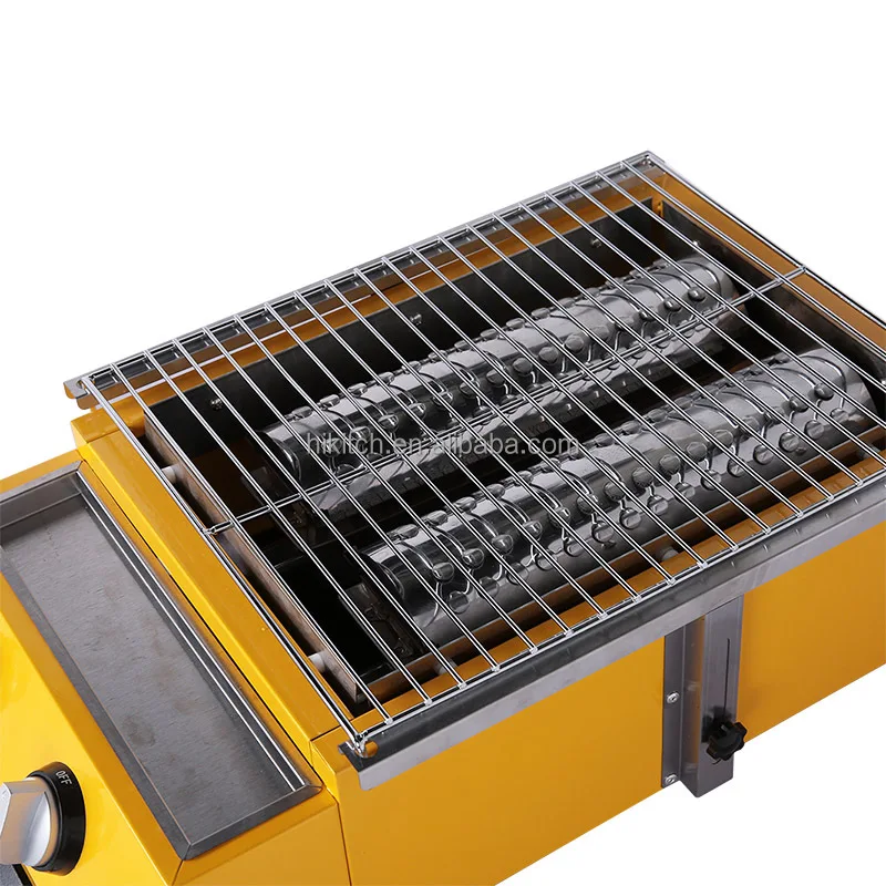 New large 2 infrared burners LPG gas smokeless barbecue grill WX102L commercial gluten oyster grilled fish stove from factory