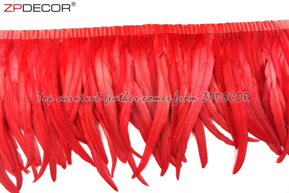 ZPDECOR Оптовая торговля, в наличии, 16 видов цветов 30-35 см отбеленная окрашенная красный Петушиный Хвост с отделкой перьями для самбы на карнавал костюм
