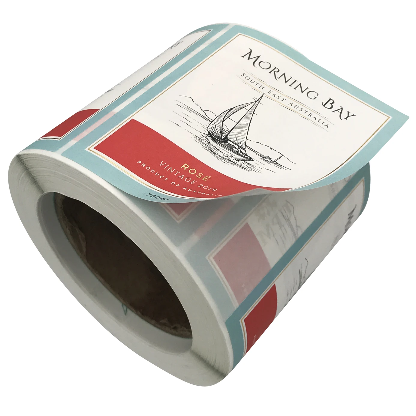 Customized printing self adhesive bottle embossed sticker label waterproof gold foil beer label wine label