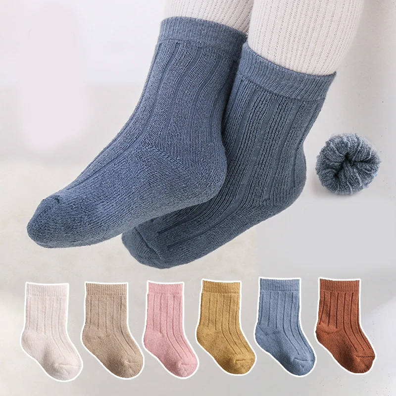 Оптовая продажа высококачественные Нескользящие Детские теплые носки из органического хлопка детские