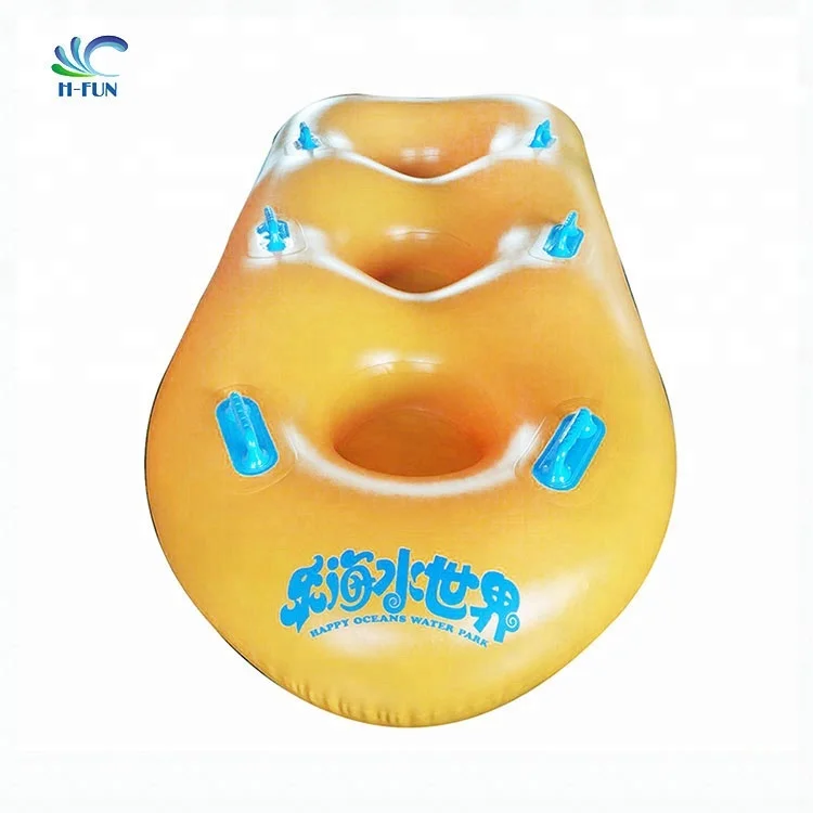 Overlap Heat Bonding Waterpark 3 Person Tube for Water Roller Coaster Large Water Slide