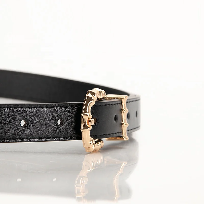 Gold Alloy Pin Buckle Belts for Women PU Leather Waist Belts Ladies Waistband for Jeans