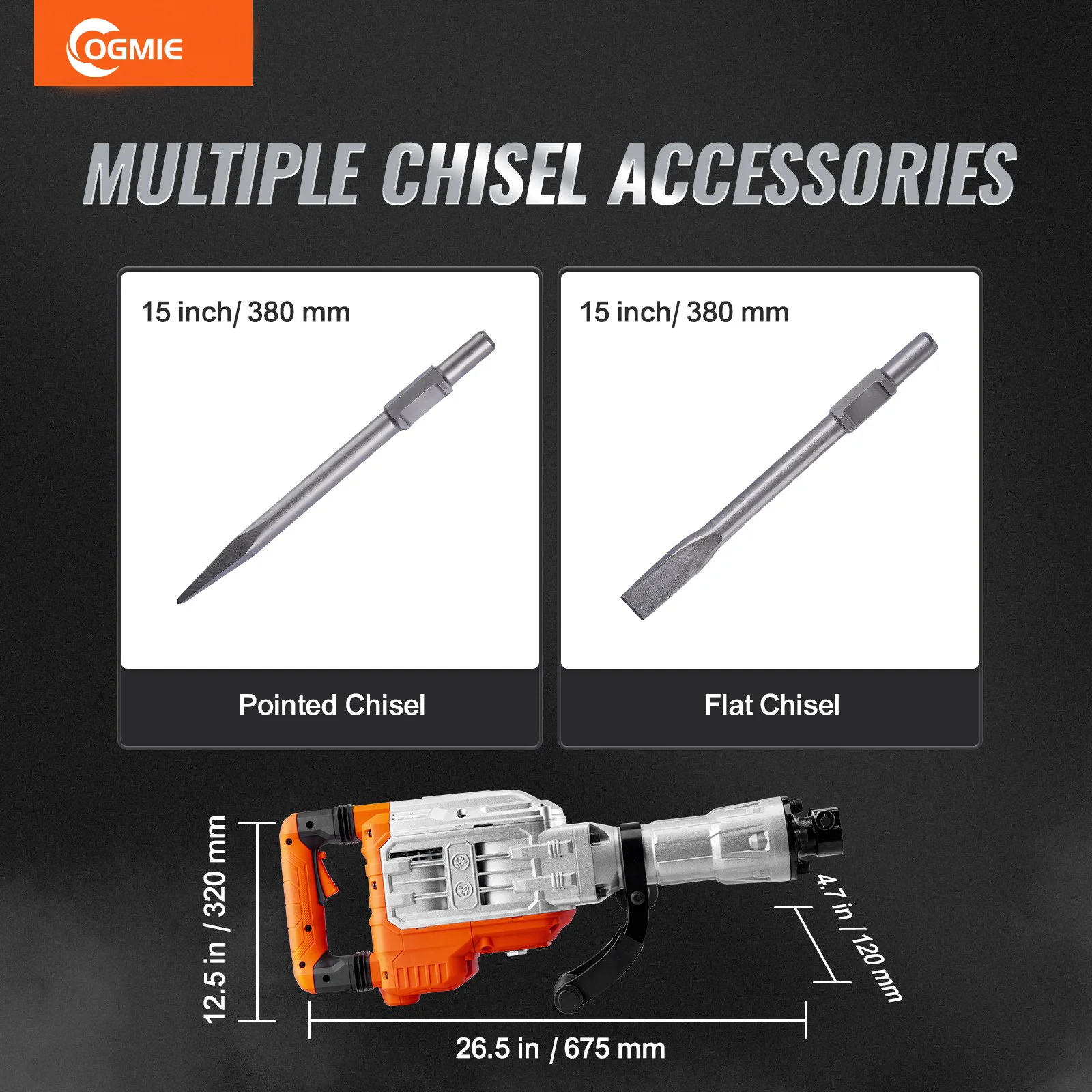 OGMIE Electric Tool High Quality Electric 3500W Demolition Hammer Pick electric tool electric hammer jack hammer drill