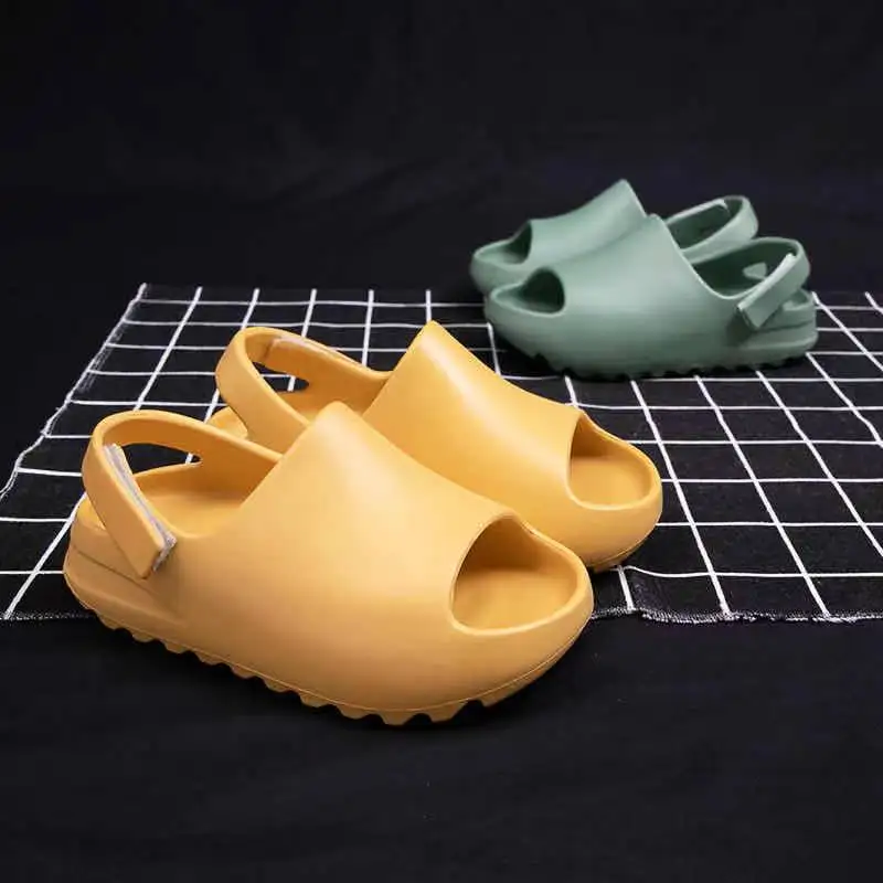  Хит продаж летние сандалии yeezy для маленьких девочек и мальчиков детские на платформе карамельных цветов