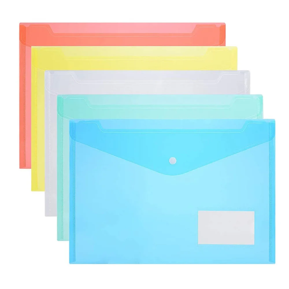 Оптовая продажа А4 прозрачная папка для документов бумажный файл канцелярская папка школьный офисный чехол PP 5 видов цветов систематизация продуктов для офисной Организации