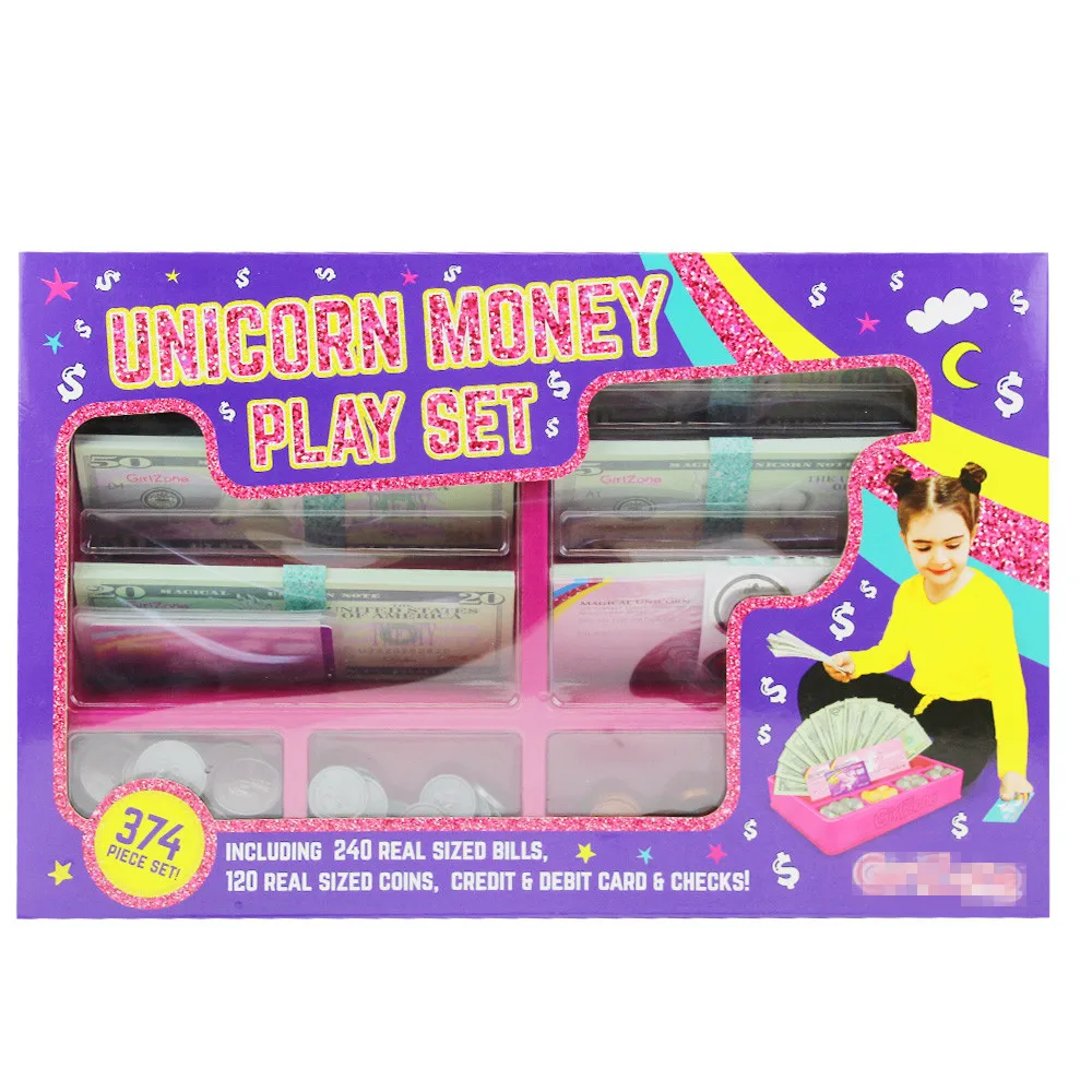 Funny custom design play money for kid 3+years us dollars,euros,pounds and coins