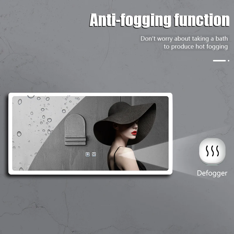 Умное зеркало для макияжа в современном стиле со светодиодной подсветкой и Bluetooth