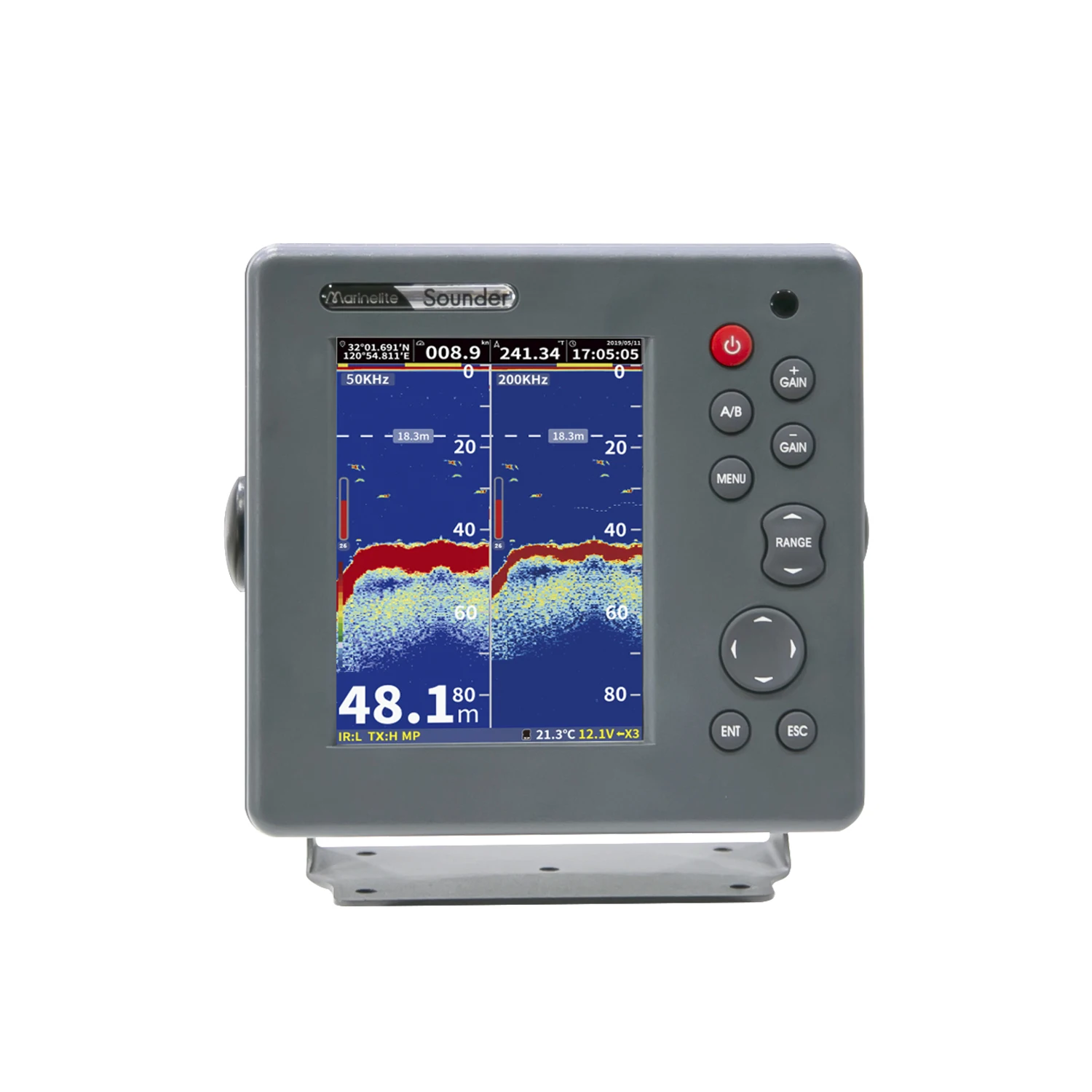 6 Inch  Color LCD sonar fish finder plastic  fish finder for boats with transducers