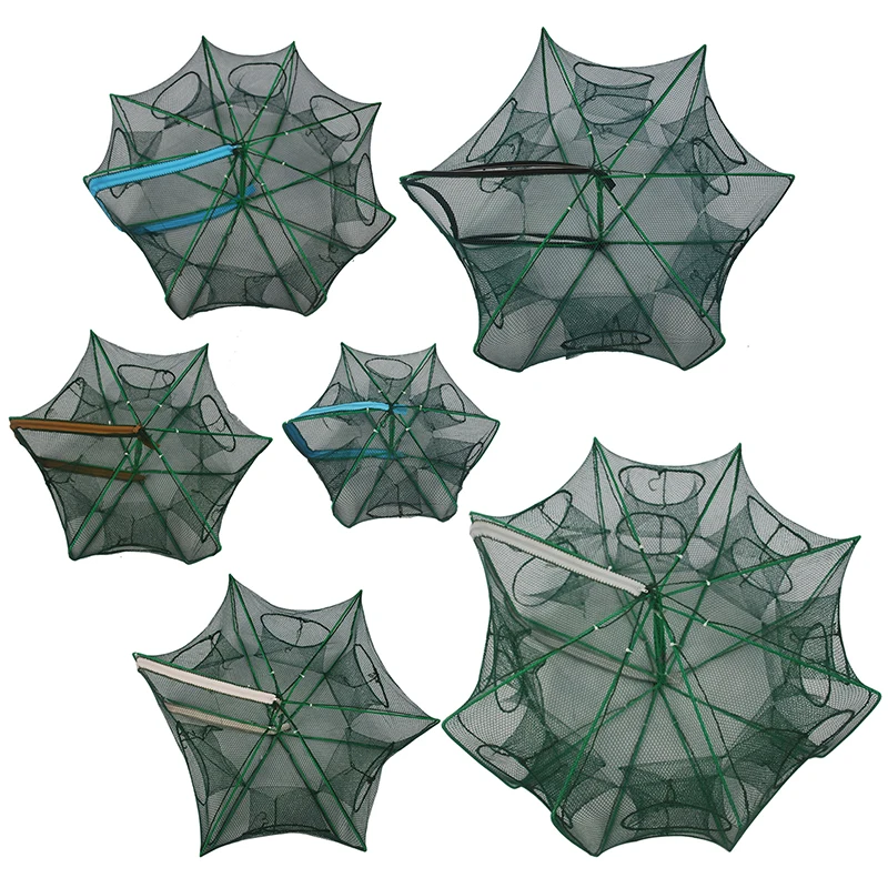  6 holes lantern shape automatic crayfish trap fishing net eel traps fish farming cage for crab