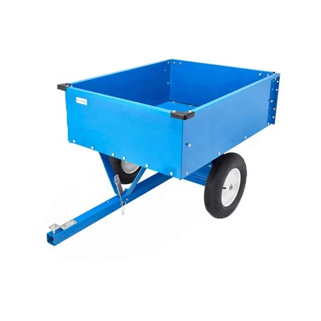 
10 Cu 2 wheels tow behind lawn tractor attachments mower dump cart garden trailer 