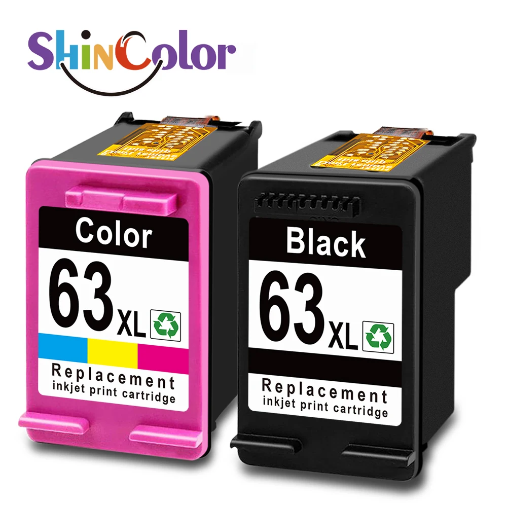 ShinColor 63xl Восстановленный цветной струйный картридж для Hp63 HP63XL hp 63XL Hp Deskjet 1112 2132 2131 3630 принтера