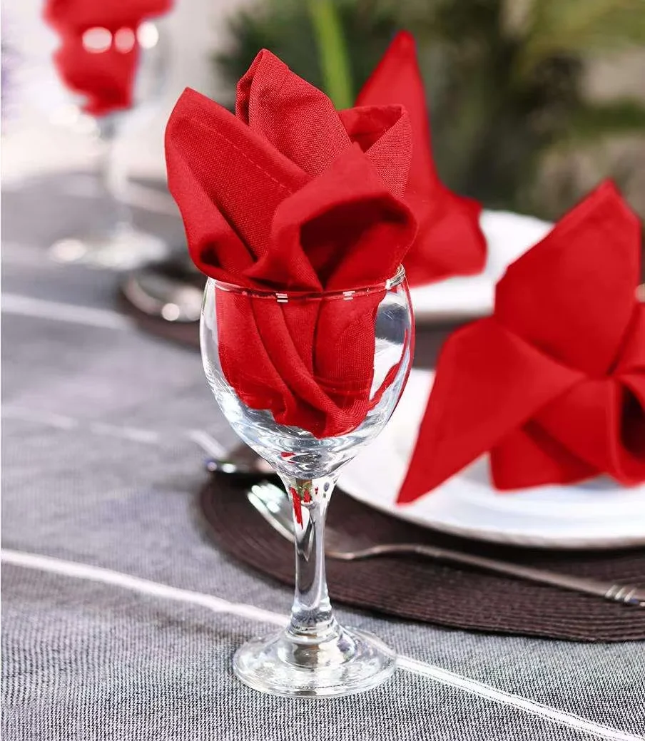 Wholesale New Design Red Highly Absorbent Cloth Table Tissue Napkin for Restaurants Events Everyday Use Weddings Parties