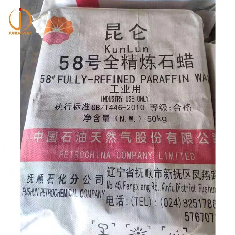 Junda petrochina fushun manufacturer fully refined paraffin wax 25kg in nigeria for candles