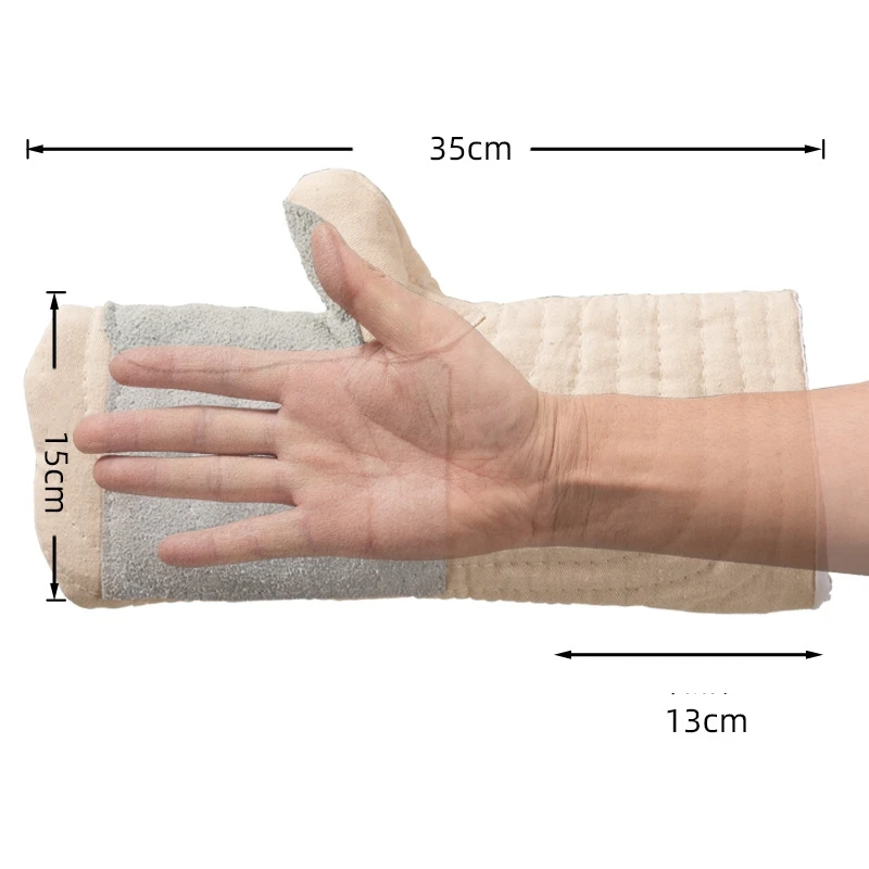 Heat resistant hand gloves Oven heat resistant thickened kitchen baking hand mat canvas industrial protective gloves
