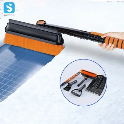 Winter Tools Telescopic Customized Logo 5 In 1 Set  Plastic Snow Cleaning Brushes With Logo Snow Cleaning Brushes For Car
