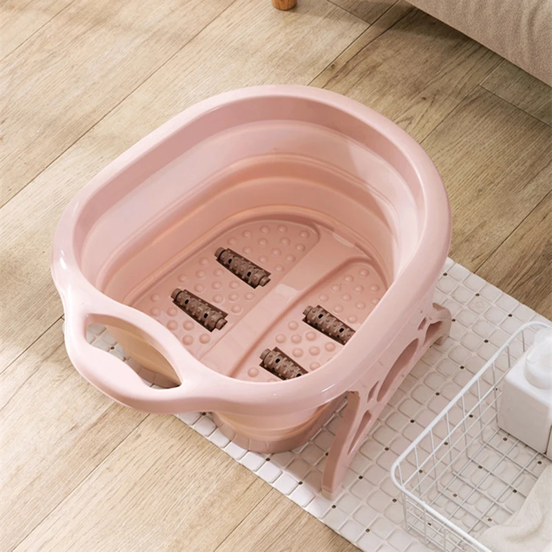 Foldable Plain Foaming Massage Bucket Plastic Foot Bath Basin Large Heightening Footbath Fording Barrel Footbath