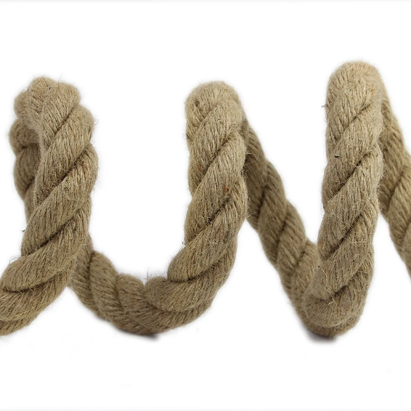 Jute Sisal Material And Natural Hemp  Color Cross Fit Training Rope Cheap Climbing Jute Rope
