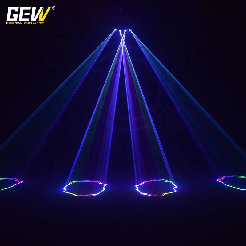 GEVV Factory Portable 2/3/4 Heads Stepper Motor Laser Beam Lights Show Dj Disco Party Club