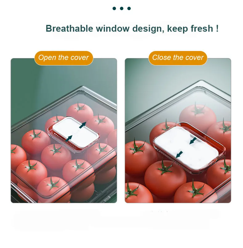 Egg Tray Fridge Organizer Clear Drawer Multi-layer Food Fruit Vegetable PET Stackable Freezer Organizer Multifunction Modern