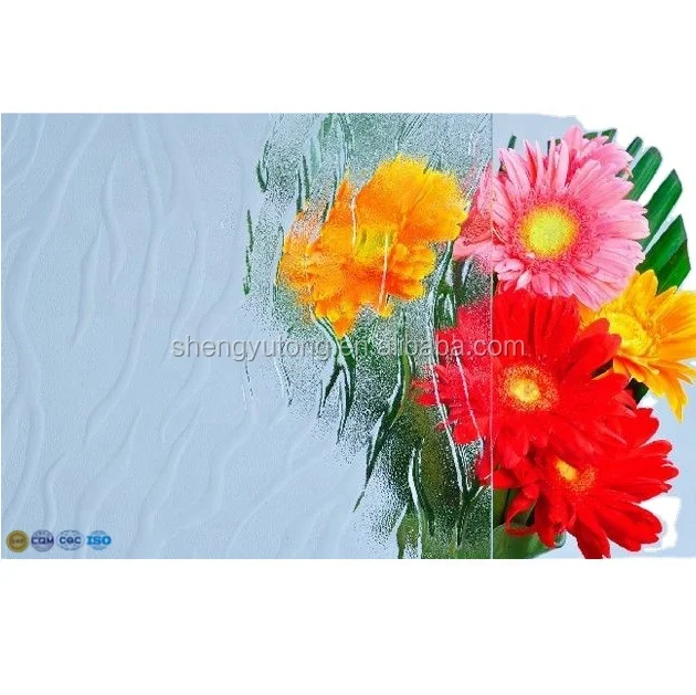 Gemustertes Glas Vidrio estampado Vidro modelado Flame Nashiji Oceanic Rain-B Patterned glass