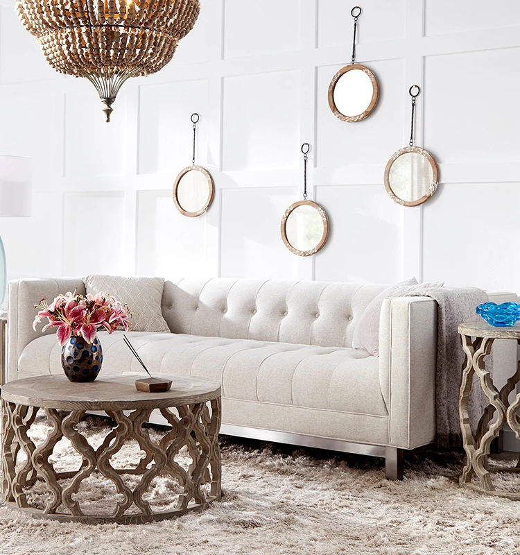 Nordic Light Luxury Living Room Furniture Modern Round Wooden Center Coffee Table Small Round Table