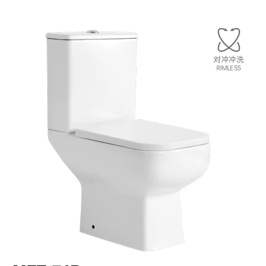 AIDI CE Best Selling Europe Design Square Two Piece Toilet Cheap Washdown Flush Twyford