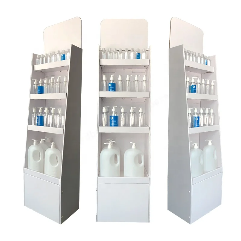 Складная напольная стойка из гофрированной бумаги с логотипом на заказ картонная полка выставочная