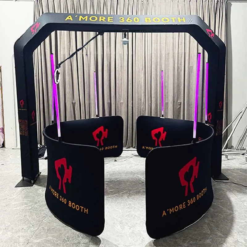 Hot Sale Portable Selfie Overhead Photo Booth 360 Con Battery Powered Color Change Led Light For Sky Top Wedding Machine