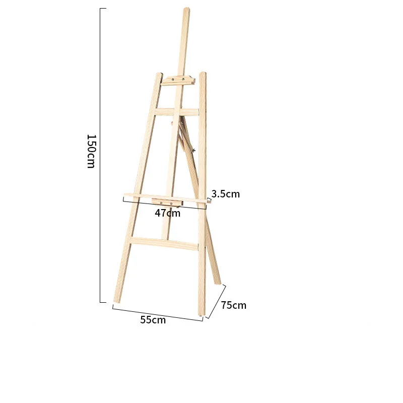 Adjustable h frame artist stand 0.9M-1.75M Wooden studio floor stand art display sketch stand