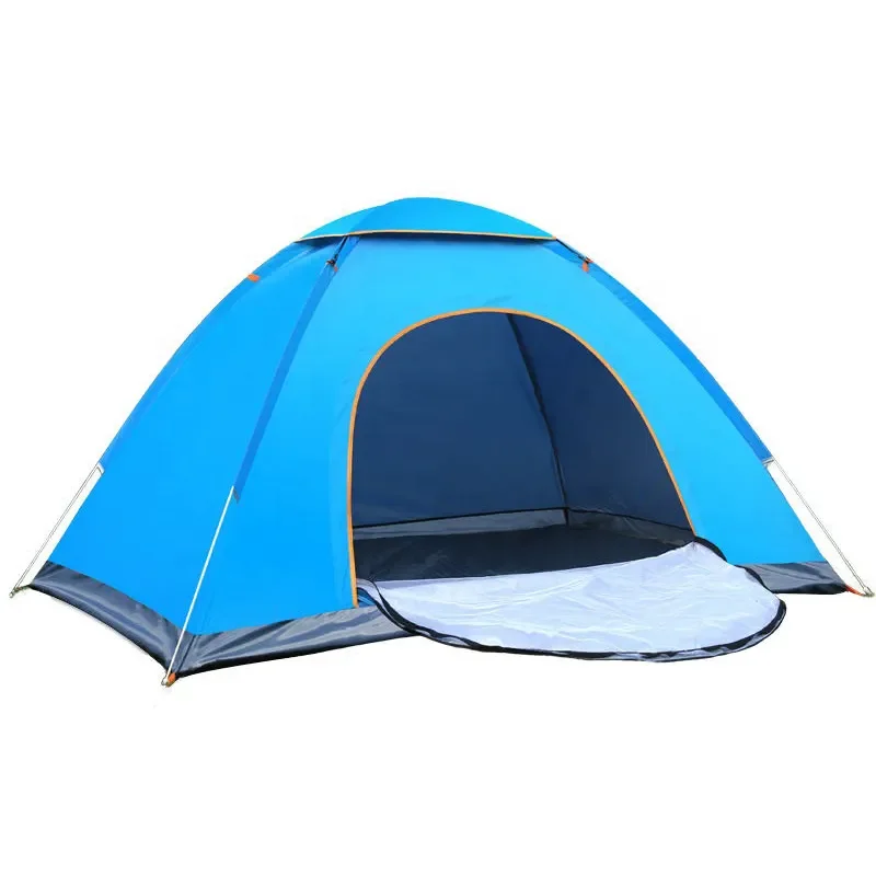 Custom Printed Cheap Tents 1-2/2-3/3-4 person 210D Oxford Cloth Automatic Waterproof Outdoor Pop up Camping Tent