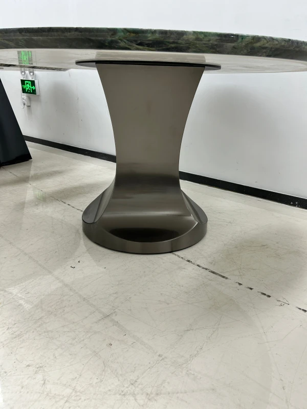 Luxury Granite Dining Table Round Pandora Slate Sintered Marble Top Rotating Dining Table With Pedestal