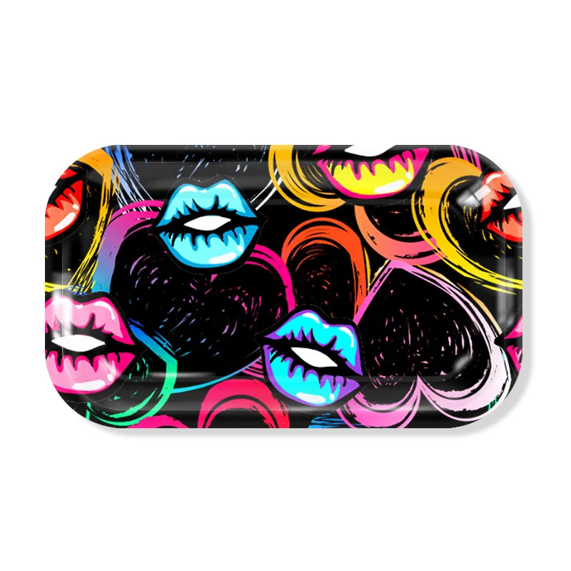 2024 Small Size Rolling Tray 18*14cm Serving Tray Custom Logo Metal Rolling Tray