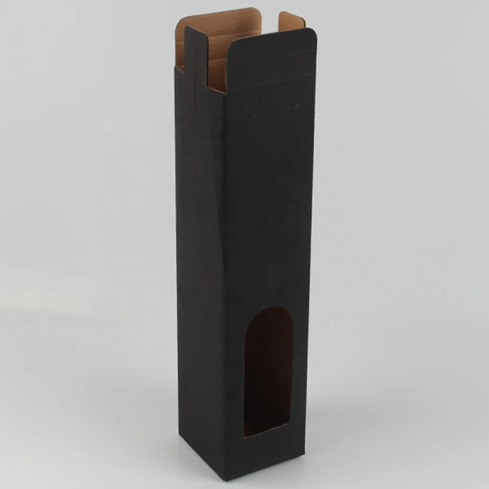 Guangdong black kraft paper box custom paper black red wine gift box packaging