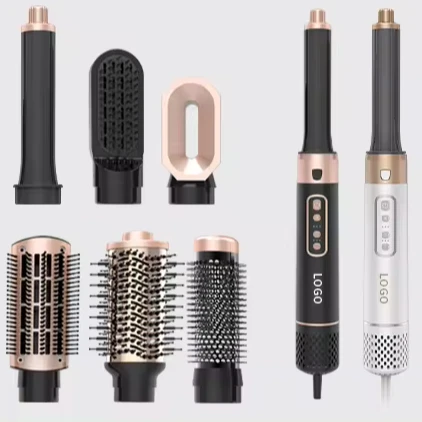 6 In 1 Hair Styler Professional Hair Straightener Hair Brush High Speed Blow Dryer Set 1200W
