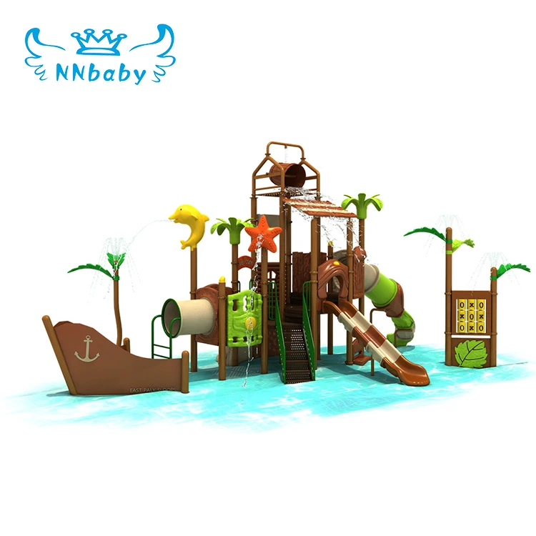 NNbaby children commercial park amusement swimming pool toddler plastic slide outdoor large pirate ship playground for kids