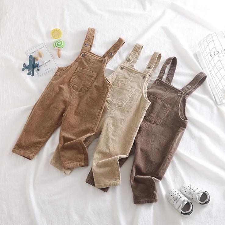 Children Unisex Brown COTTON Trousers / Pants 100% Cotton Overalls overalls