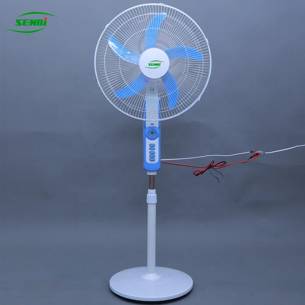 Battery AC/DC Operated 16 Inch 18 Inch Copper Stand Fan Motor 12v Solar Pedestal Fan with Led Light
