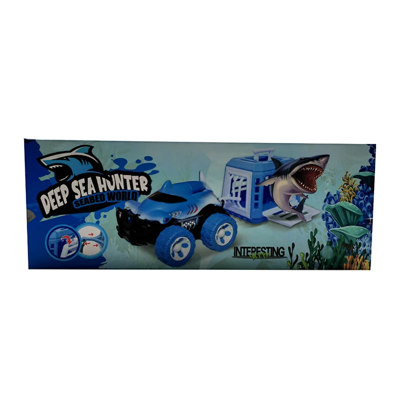 Simulation animals model inertia friction toy vehicle truck with cage