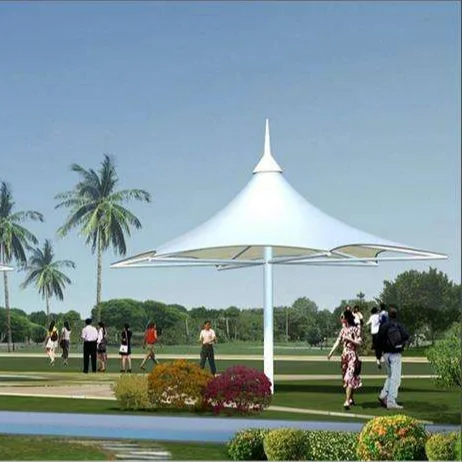 Customized Modern Design PVDF Sunshade Tensile Beach Umbrella with PTFE Membrane for Outdoor Garden Park & School Application