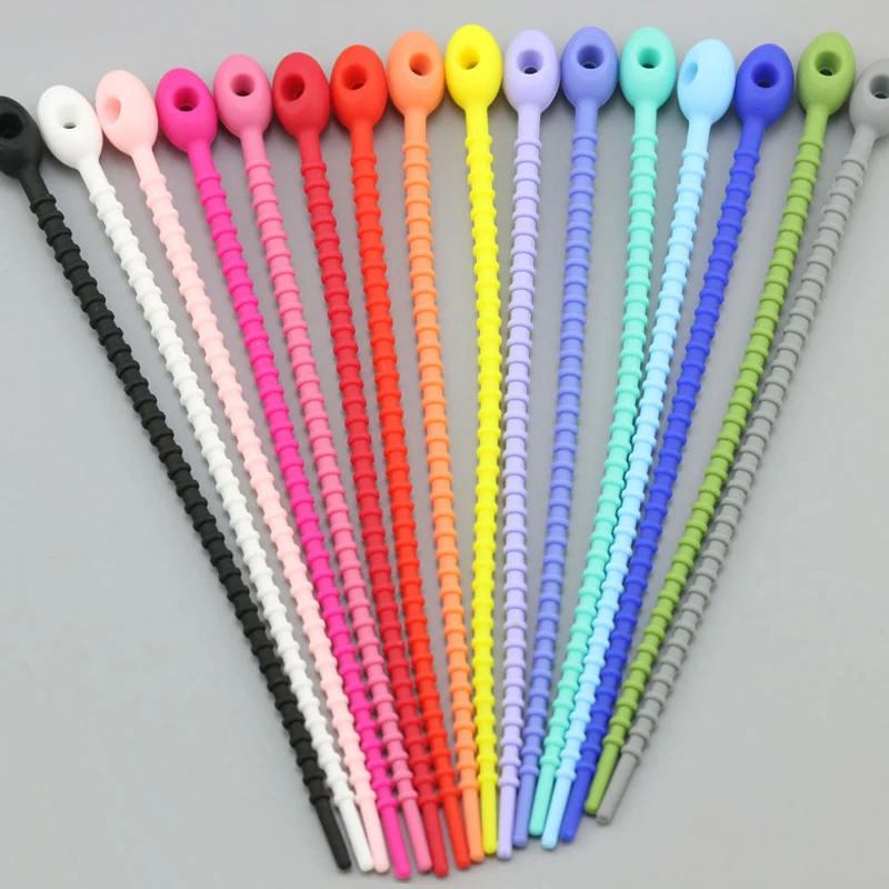 Silicone Reusable Zip Ties Rubber Cable Ties Multicolor Cable Straps
