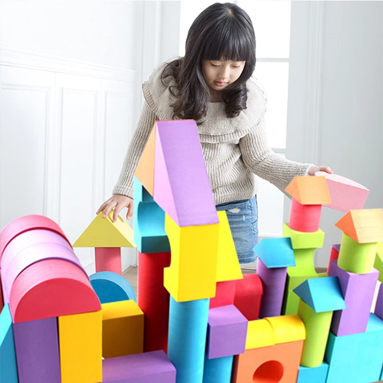 
Soft EVA Foam Stackable Building Blocks Giant Castle Stacking Toy Construction Toys With Different Shapes & Sizes Bright Colors 