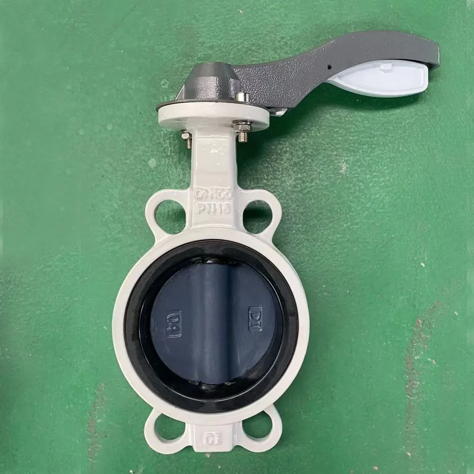 SS304 Disc Cast Iron Ductile Iron Wafer Type Handle Manual Operation Butterfly Valve To Saudi Arabia