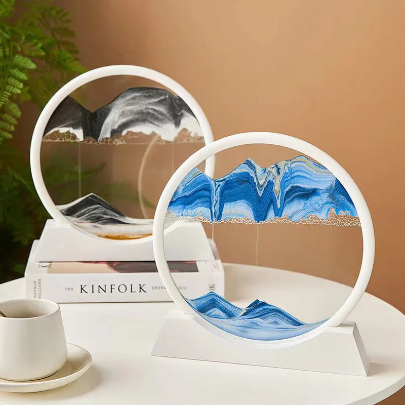 Huaqi SPA25-32 Sandlandschaft основа круглые движущиеся песочные накидки струящийся песок художественные украшения для дома 7 дюймов черный стеклянный